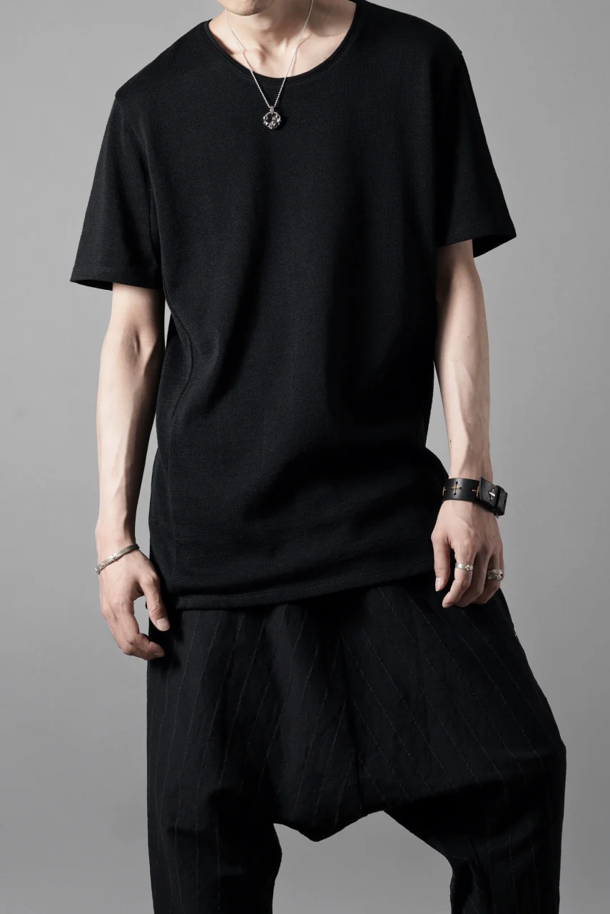 black crow x LOOM exclusive short sleeve tops / gima cotton jersey (BLACK) - Image 22