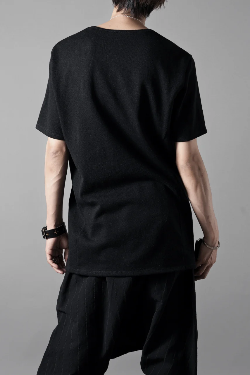 black crow x LOOM exclusive short sleeve tops / JP paper cotton jersey (BLACK) - Image 16