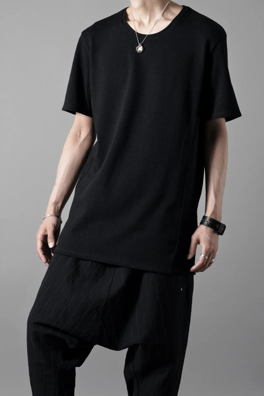 black crow x LOOM exclusive short sleeve tops / JP paper cotton jersey (BLACK) - Image 19