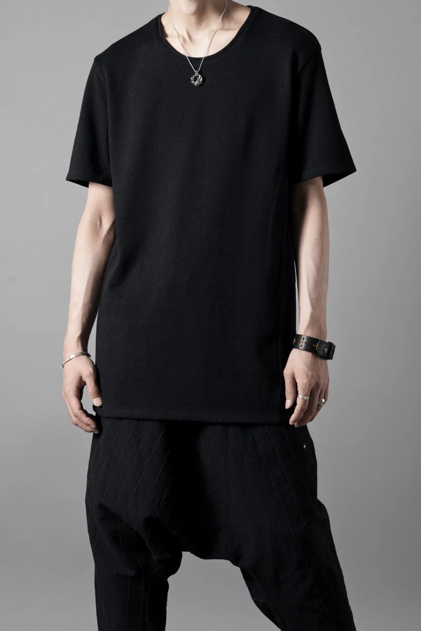 black crow x LOOM exclusive short sleeve tops / JP paper cotton jersey (BLACK) - Image 2