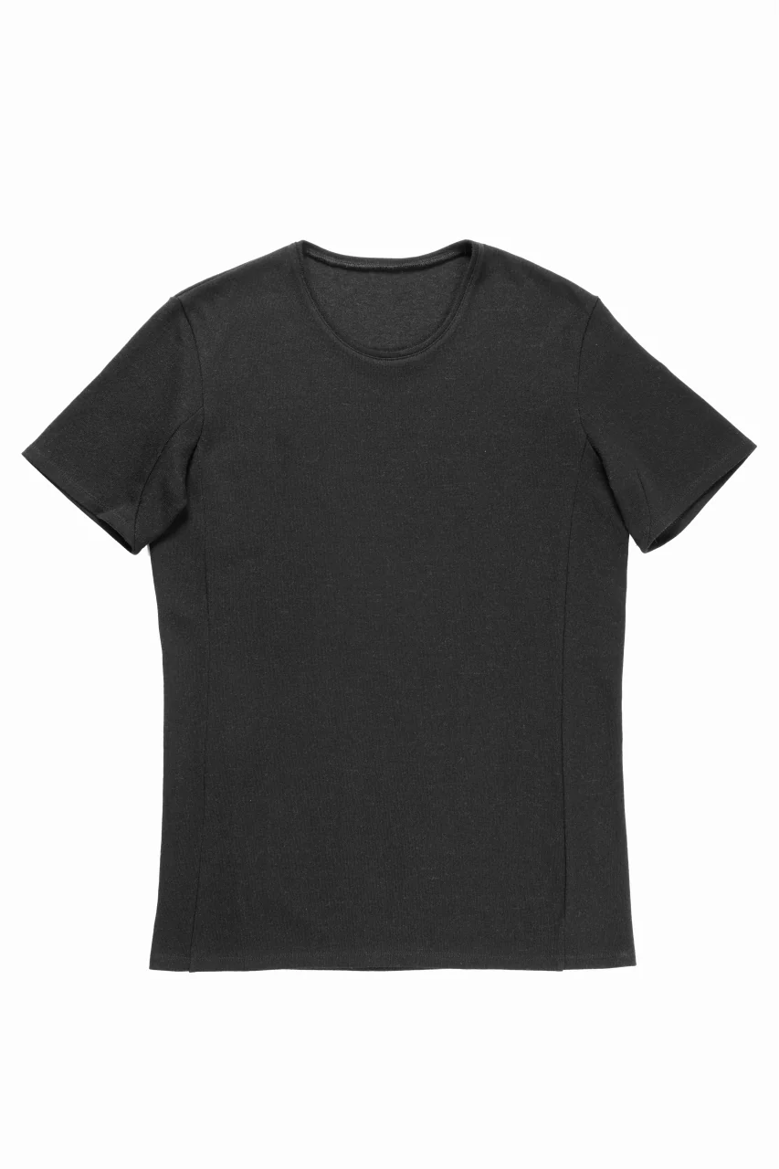 black crow x LOOM exclusive short sleeve tops / JP paper cotton jersey (BLACK) - Image 3