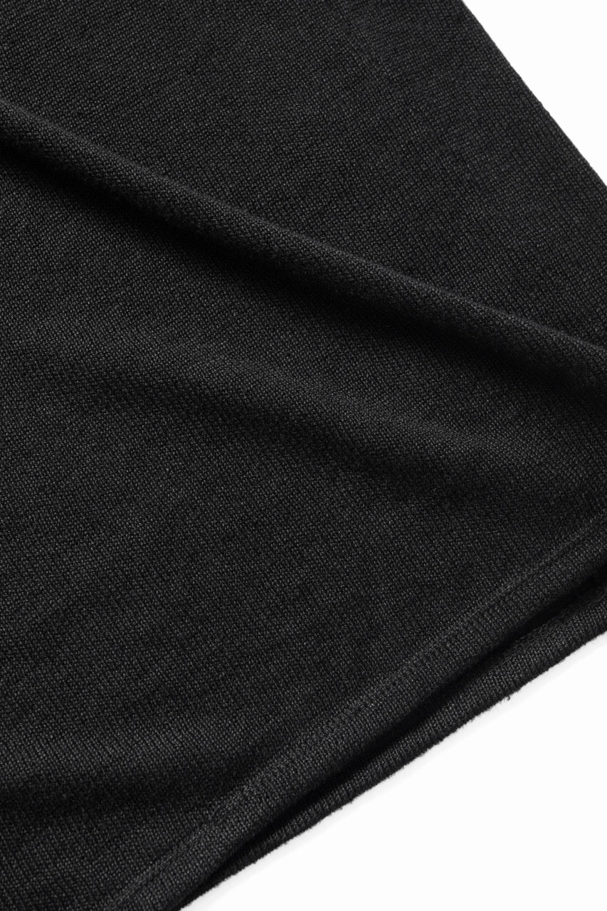 black crow x LOOM exclusive short sleeve tops / uneven linen jersey (BLACK) - Image 9
