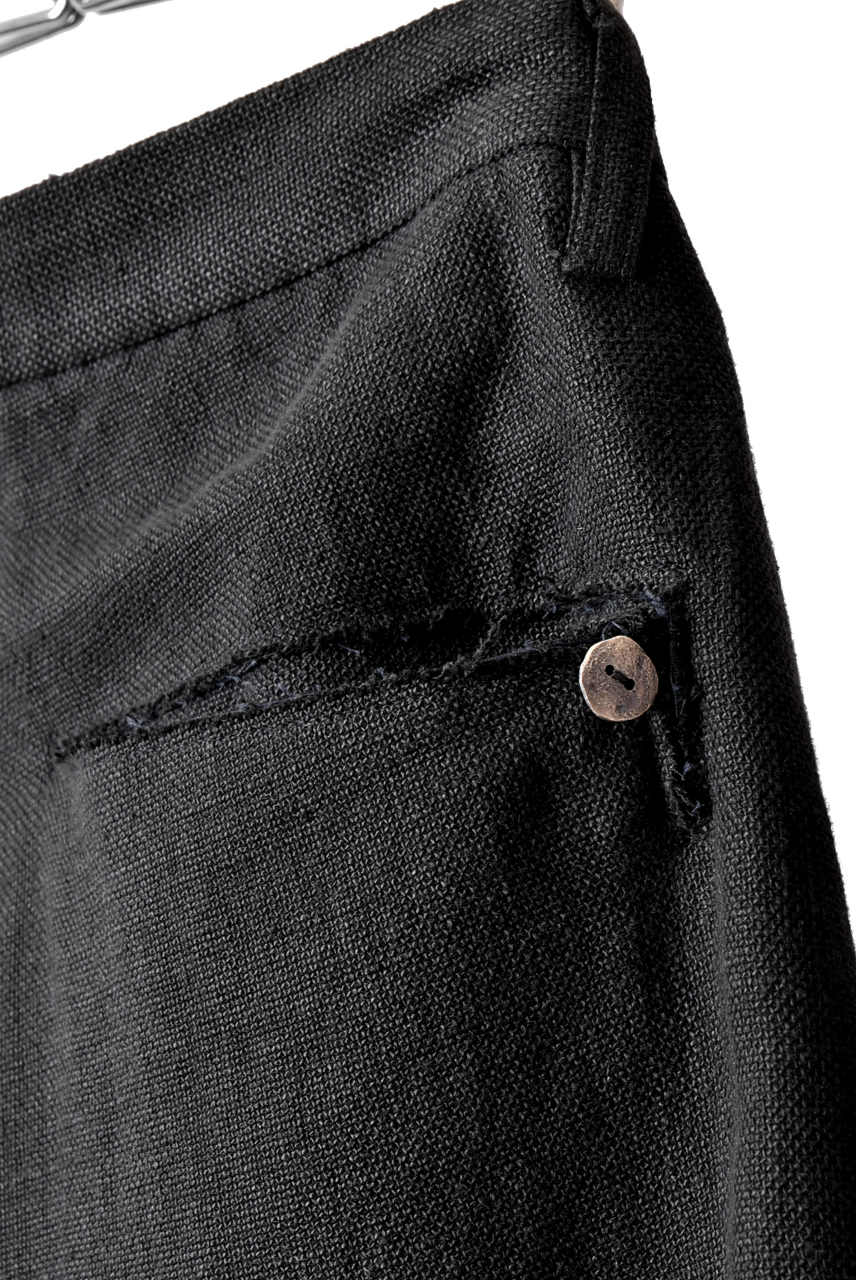 blackcrow linen-cotton woven short trousers (BLACK) - Image 15