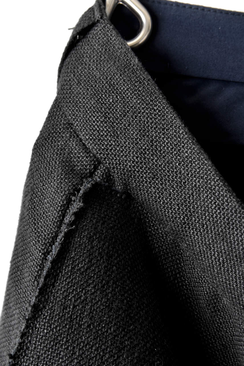 blackcrow linen-cotton woven short trousers (BLACK) - Image 6