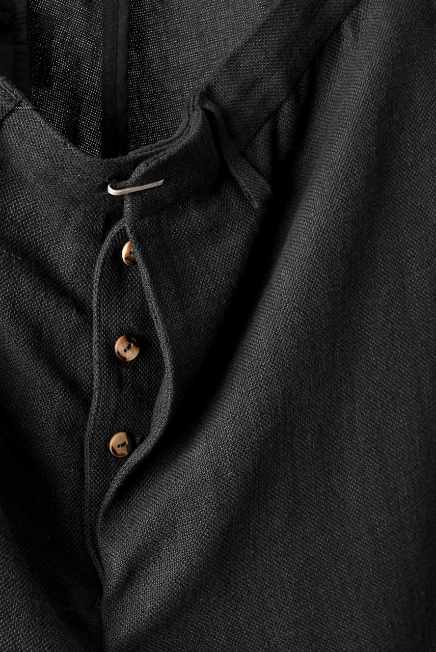 blackcrow linen-cotton woven short trousers (BLACK) - Image 8