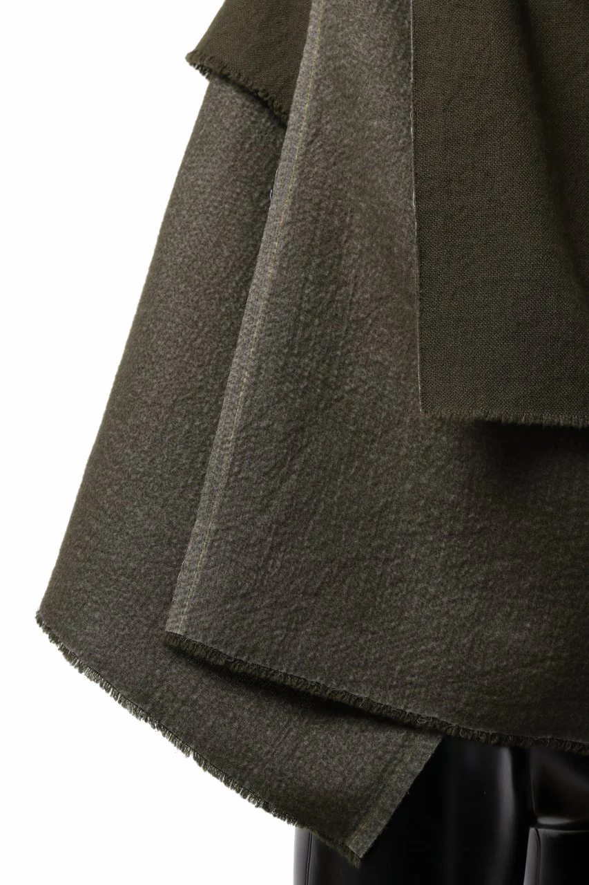 blackcrow needle punch shawl / cashmere x ramie (khaki x grey) - Image 6