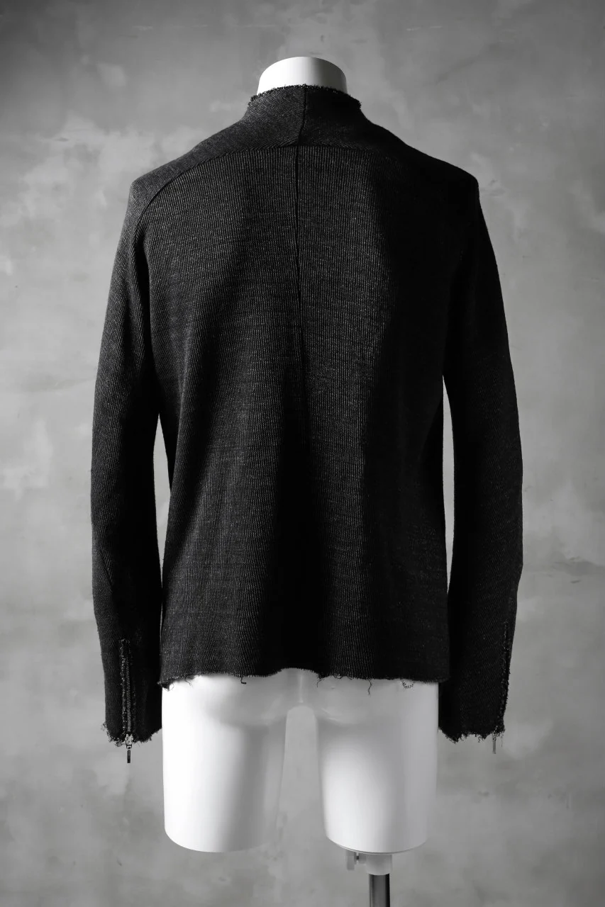 blackcrow raglan zip blouson / cotton&hemp double faces (charcoal) - Image 4