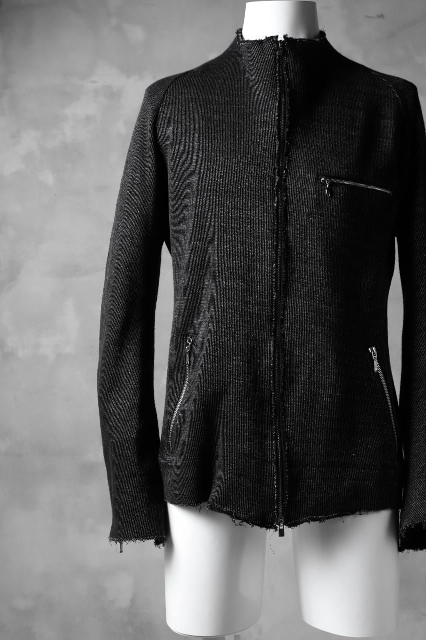 blackcrow raglan zip blouson / cotton&hemp double faces (charcoal) - Image 6