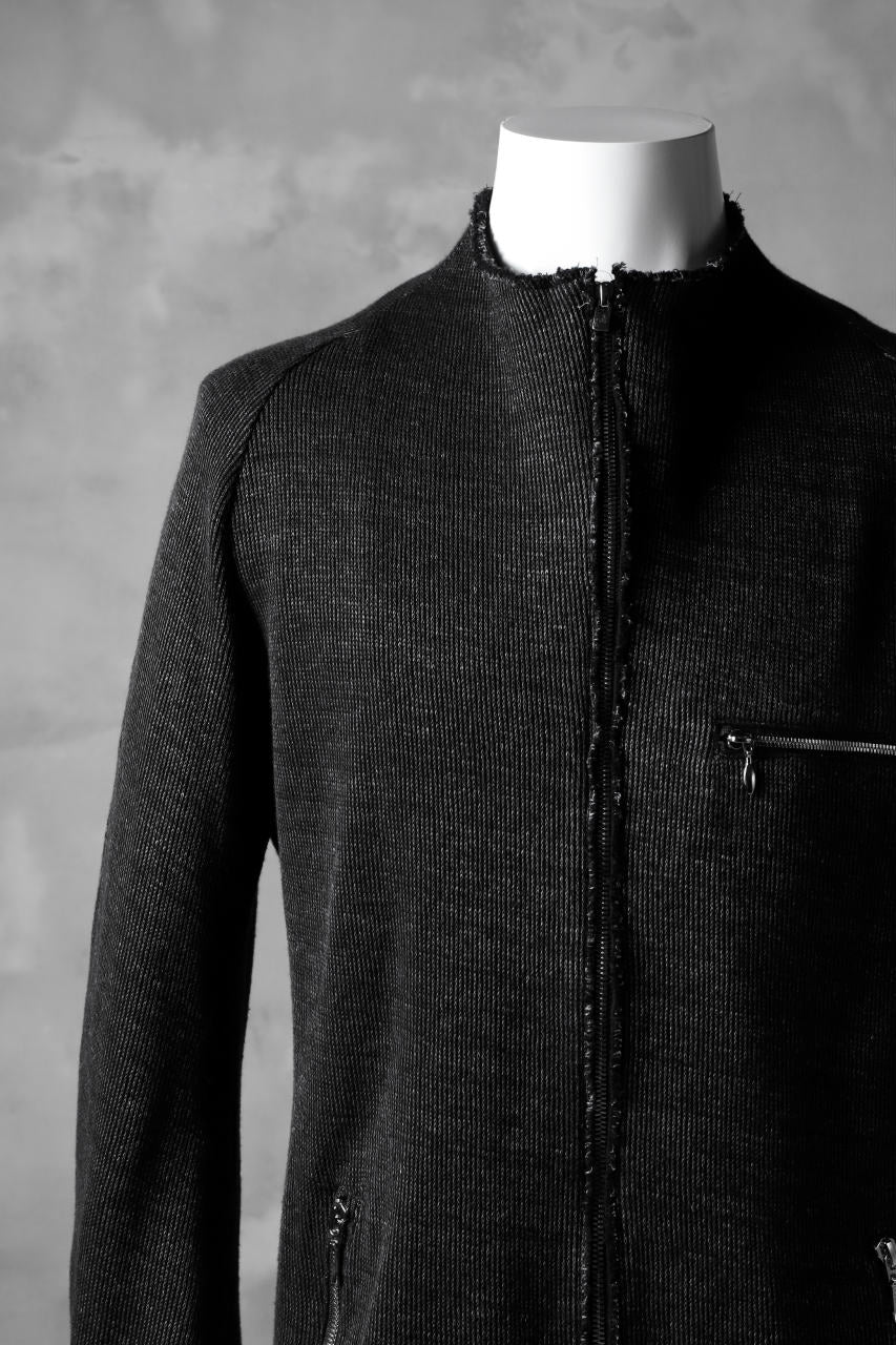 blackcrow raglan zip blouson / cotton&hemp double faces (charcoal) - Image 7