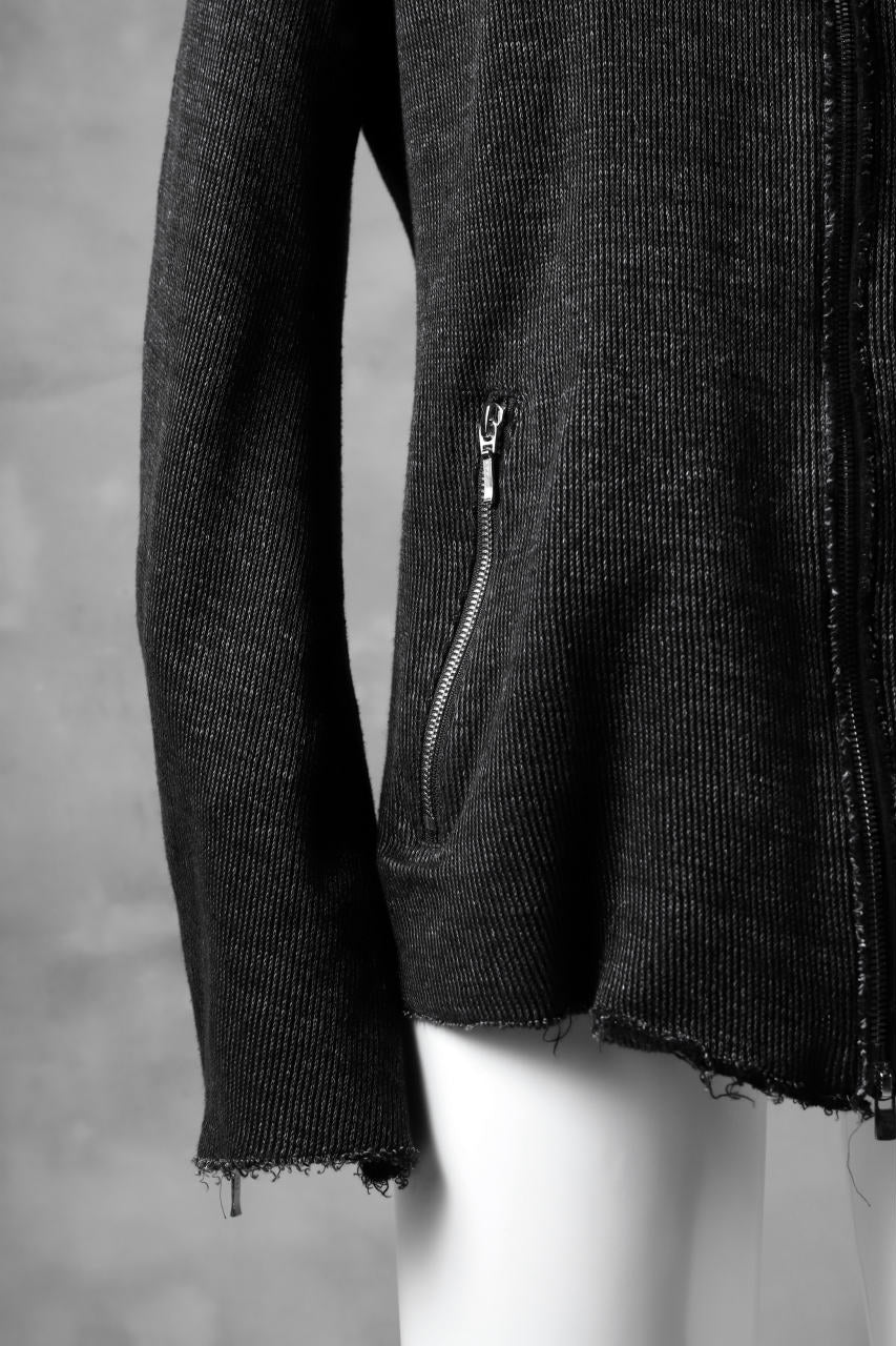 blackcrow raglan zip blouson / cotton&hemp double faces (charcoal) - Image 8