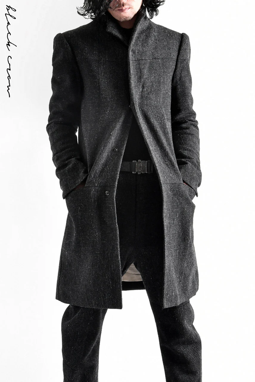 blackcrow standcollar tailorcoat (wool dark check) - Image 14