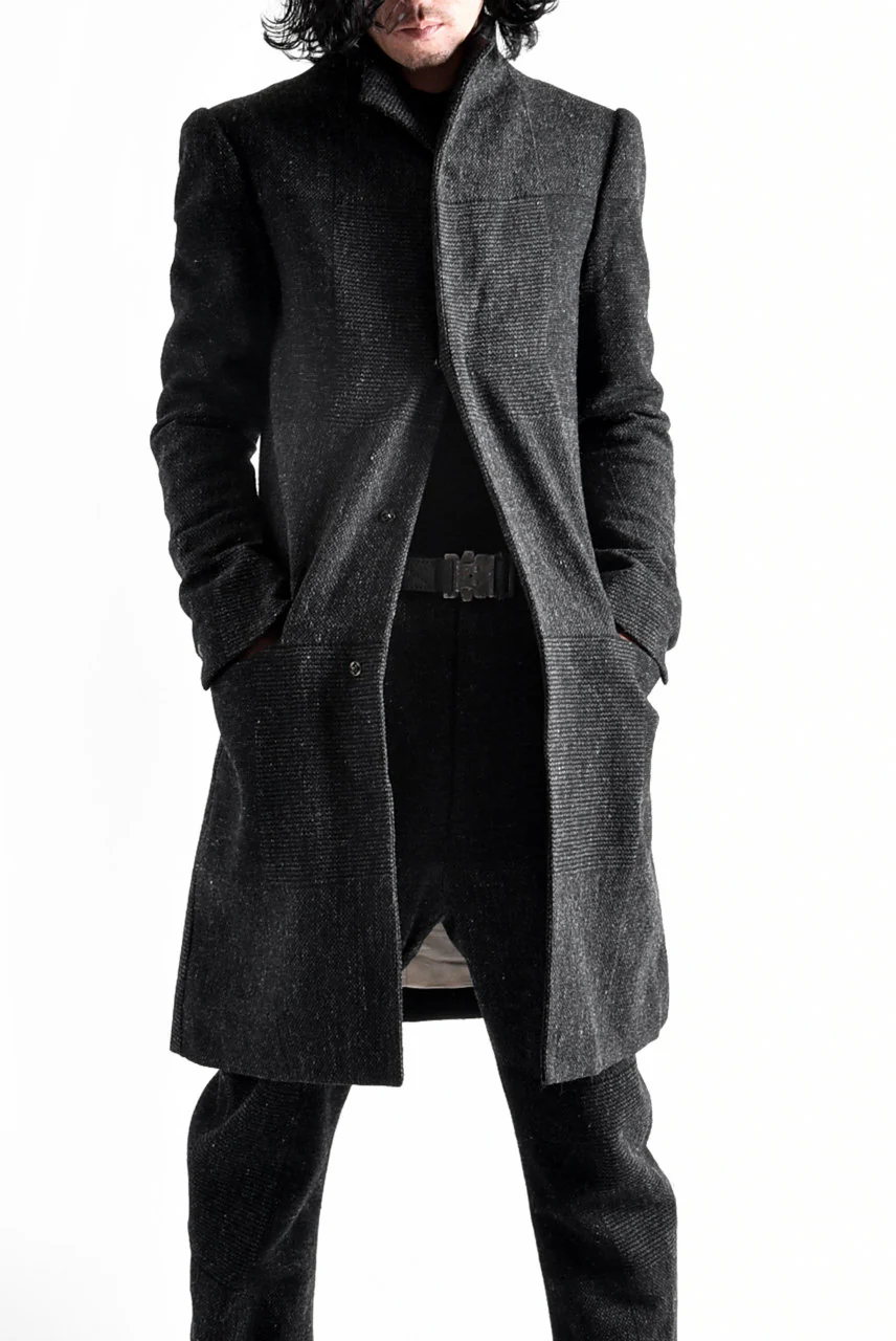 blackcrow standcollar tailorcoat (wool dark check) - Image 18
