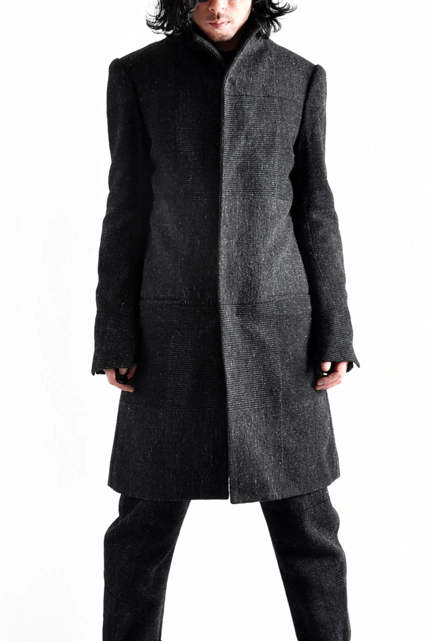 blackcrow standcollar tailorcoat (wool dark check) - Image 22