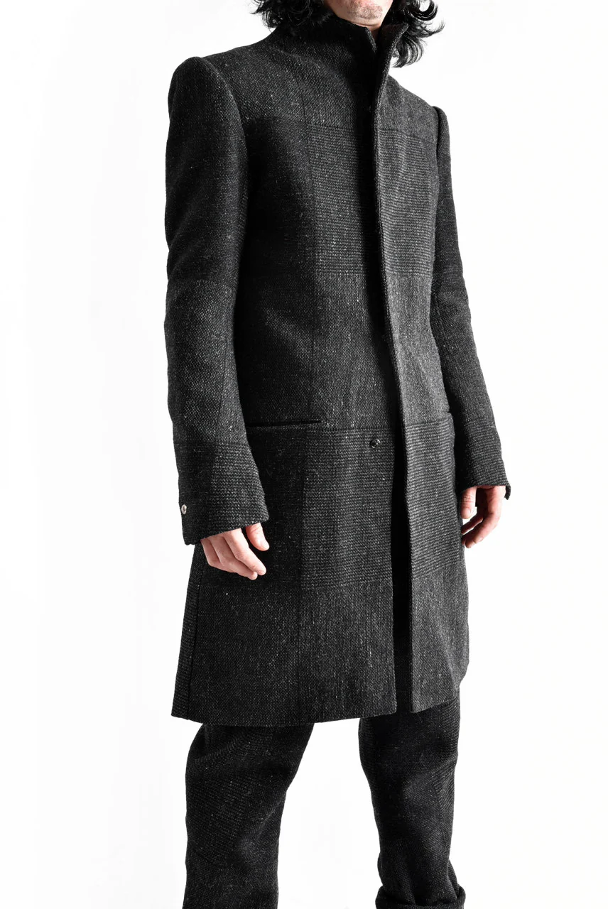 blackcrow standcollar tailorcoat (wool dark check) - Image 23
