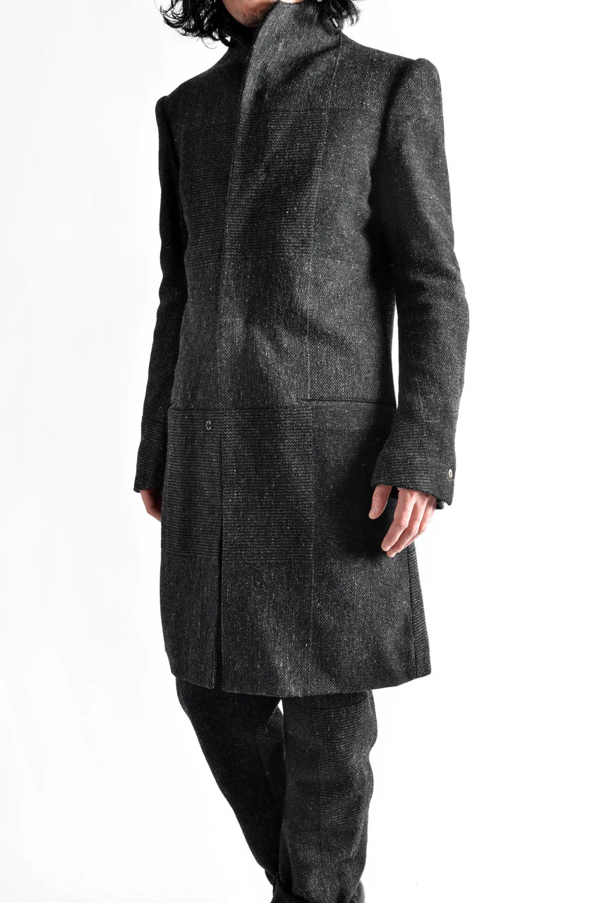 blackcrow standcollar tailorcoat (wool dark check) - Image 26