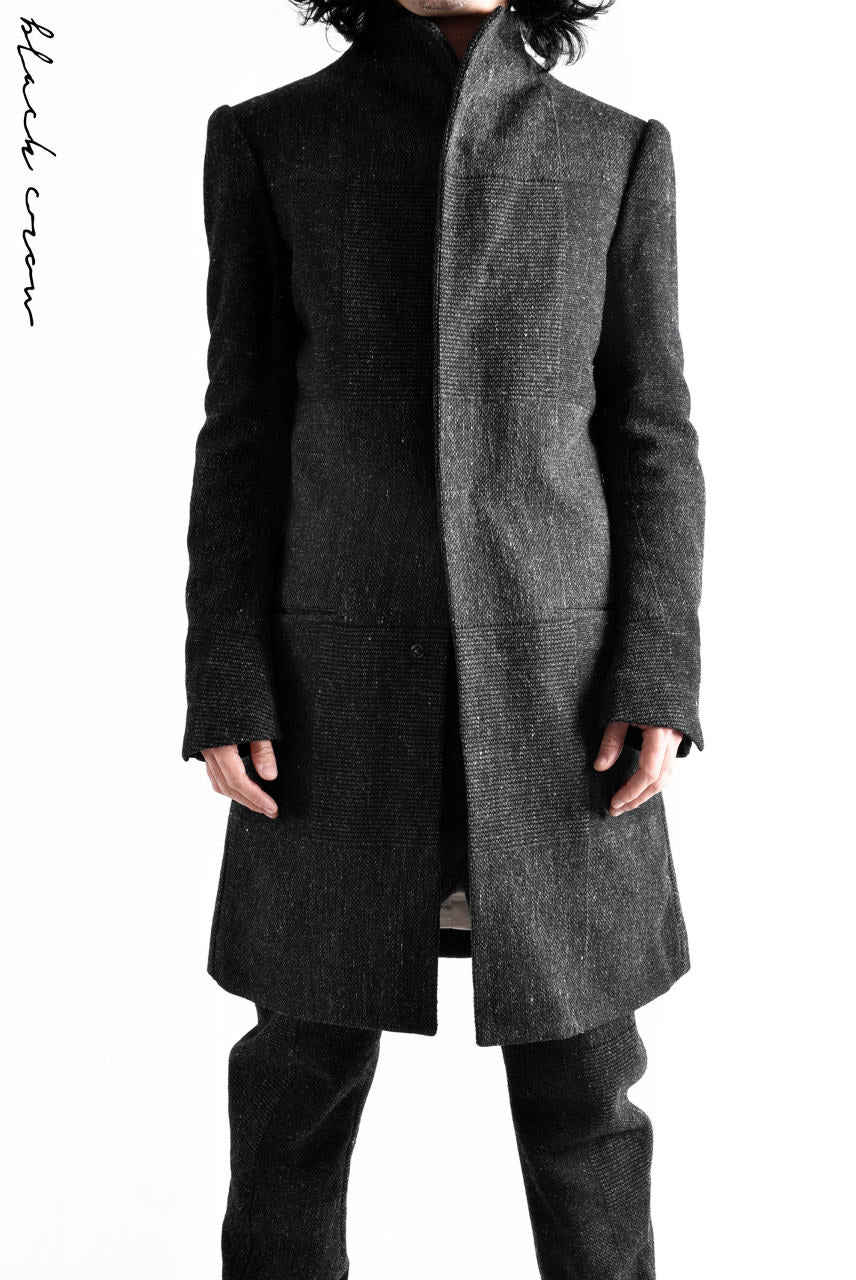 blackcrow standcollar tailorcoat (wool dark check) - Image 27