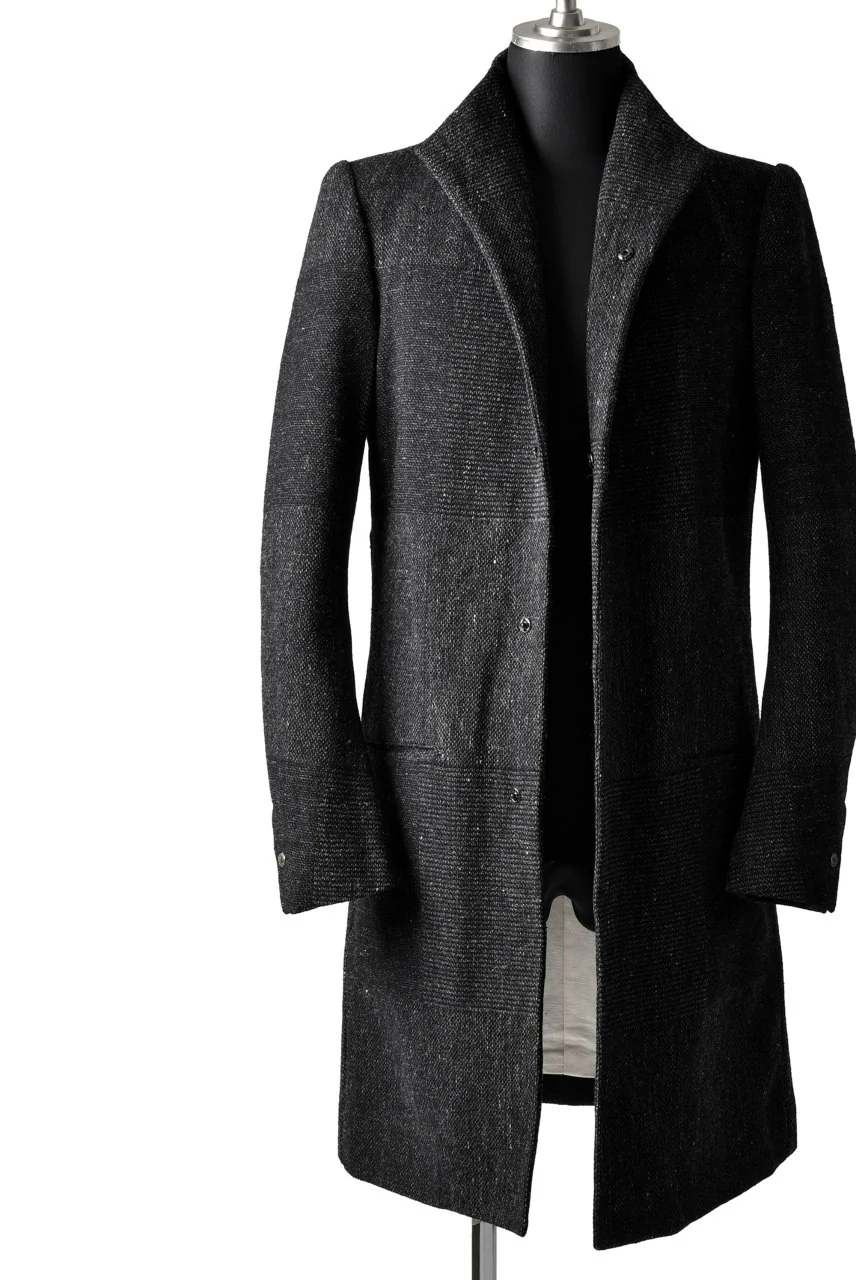 blackcrow standcollar tailorcoat (wool dark check) - Image 5