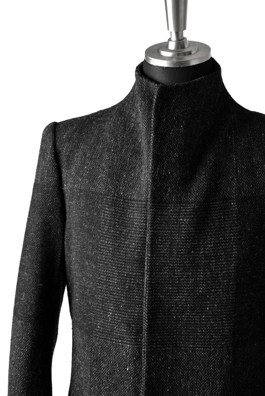 blackcrow standcollar tailorcoat (wool dark check) - Image 6