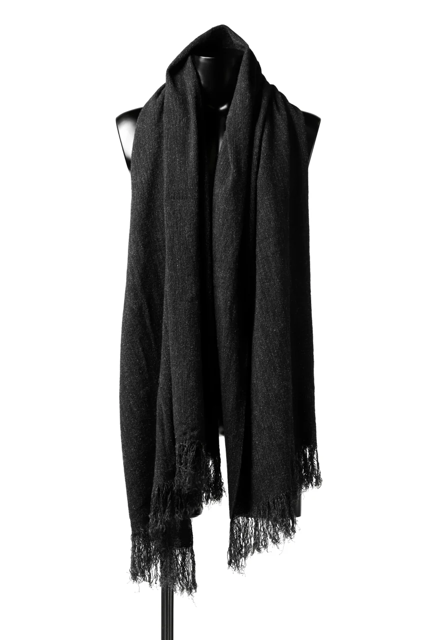 blackcrow stole wo/co/ny woven (MIX BLACK)