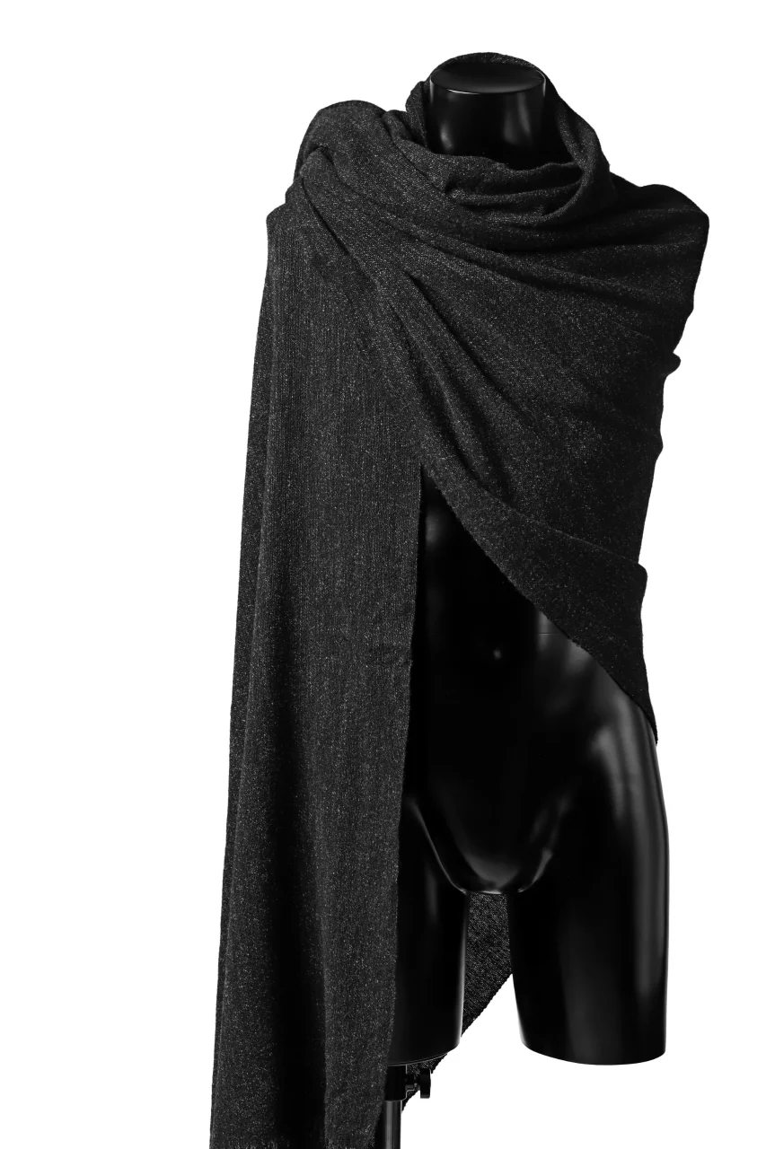 blackcrow stole wo/co/ny woven (MIX BLACK) - Image 5