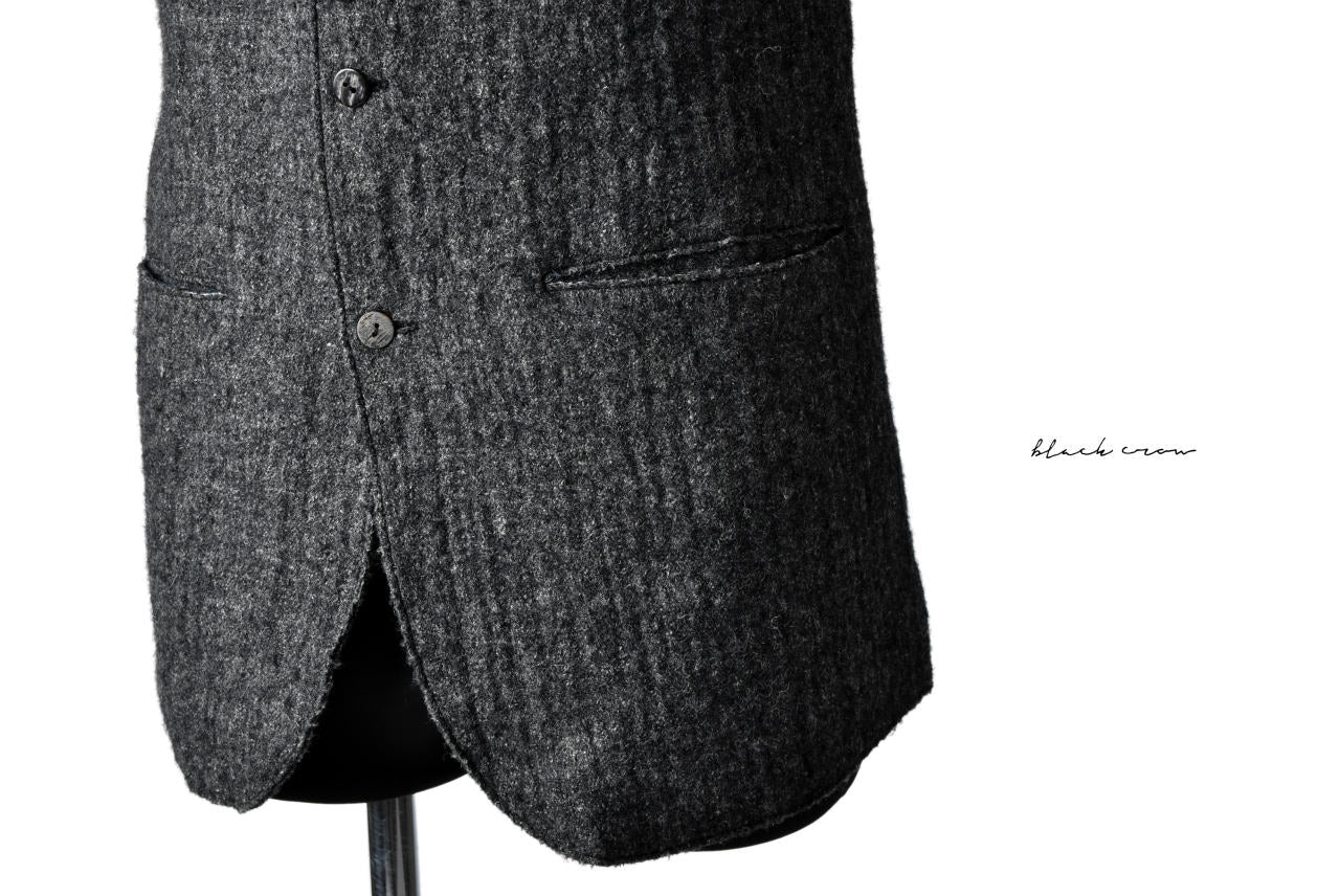 blackcrow tailor vest (wool linen fulling) (GREY) - Image 13