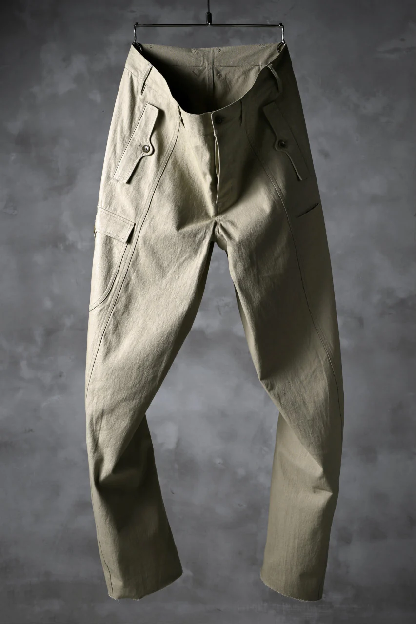 blackcrow worker pocket trousers / cotton woven (BEIGE)