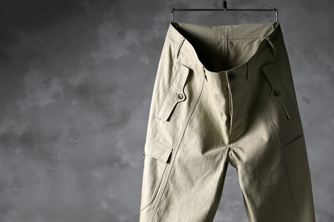 blackcrow worker pocket trousers / cotton woven (BEIGE) - Image 17
