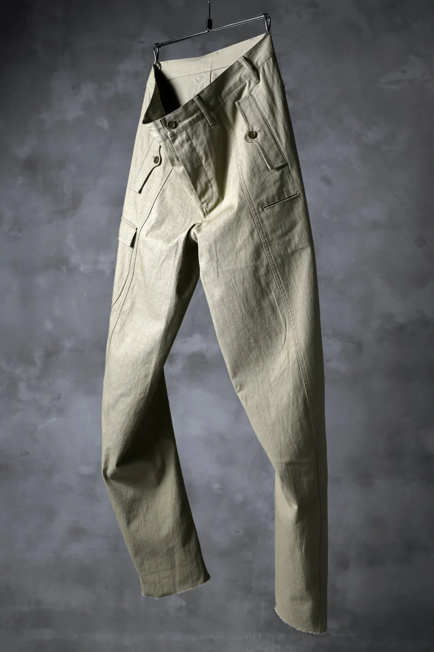 blackcrow worker pocket trousers / cotton woven (BEIGE) - Image 2