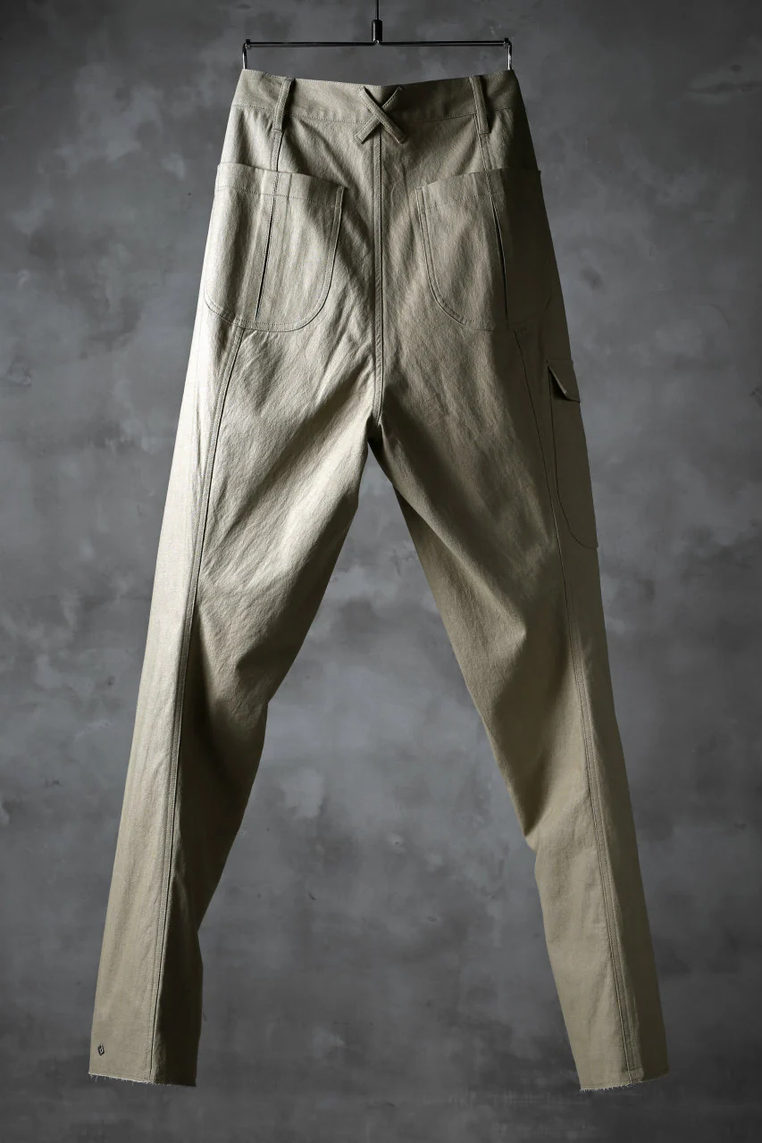 blackcrow worker pocket trousers / cotton woven (BEIGE) - Image 3
