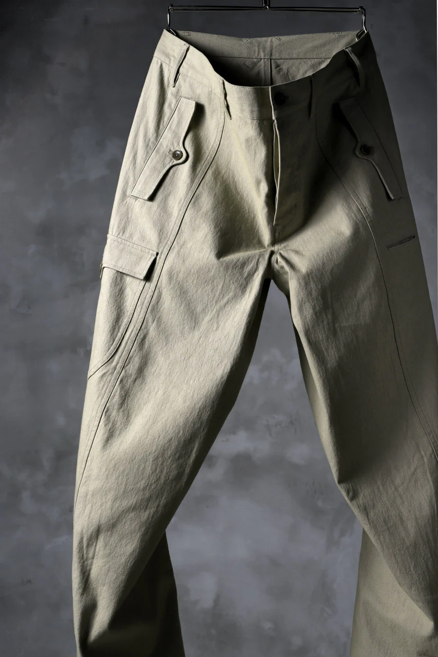 blackcrow worker pocket trousers / cotton woven (BEIGE) - Image 4