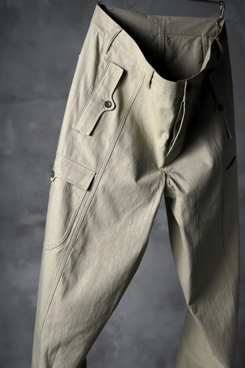 blackcrow worker pocket trousers / cotton woven (BEIGE) - Image 6