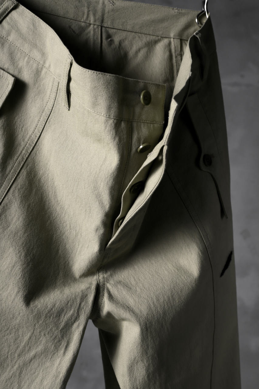 blackcrow worker pocket trousers / cotton woven (BEIGE) - Image 9