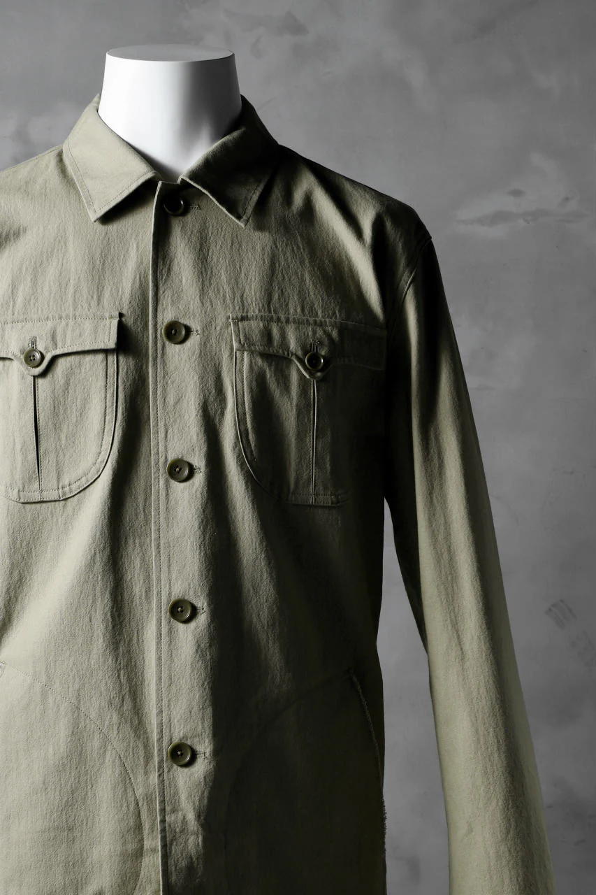 blackcrow worker shirt jacket / cotton woven (BEIGE) - Image 4