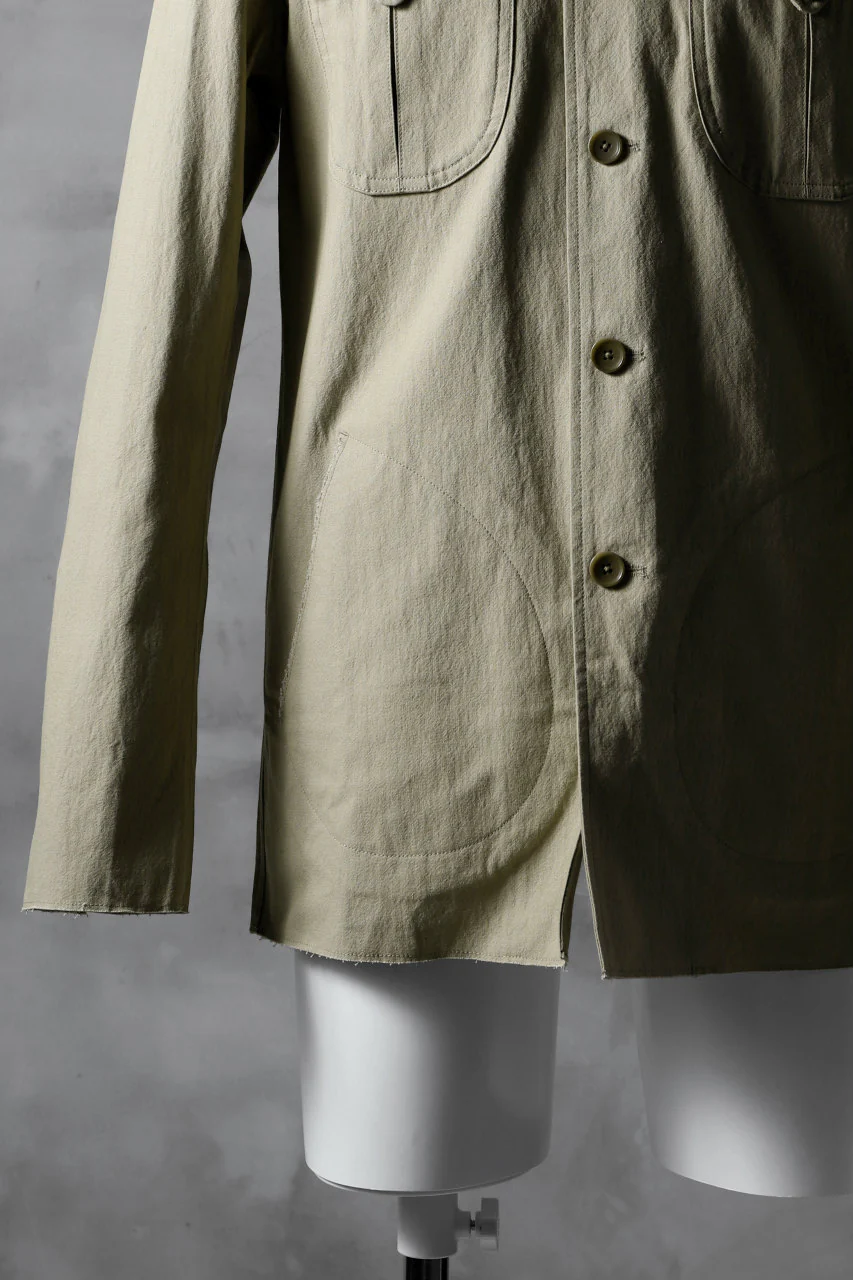 blackcrow worker shirt jacket / cotton woven (BEIGE) - Image 5
