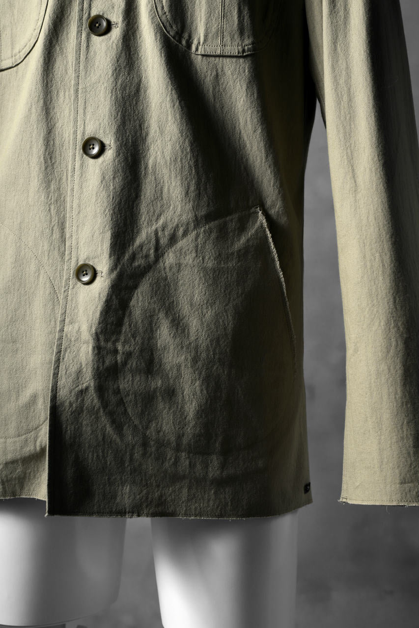 blackcrow worker shirt jacket / cotton woven (BEIGE) - Image 7