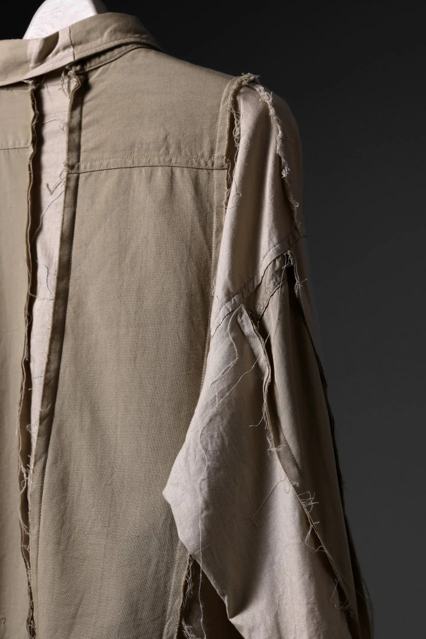 CHANGES CRAZY PANEL SHIRT - MADE BY 50's WORK SHIRT (BEIGE #A) - Image 10