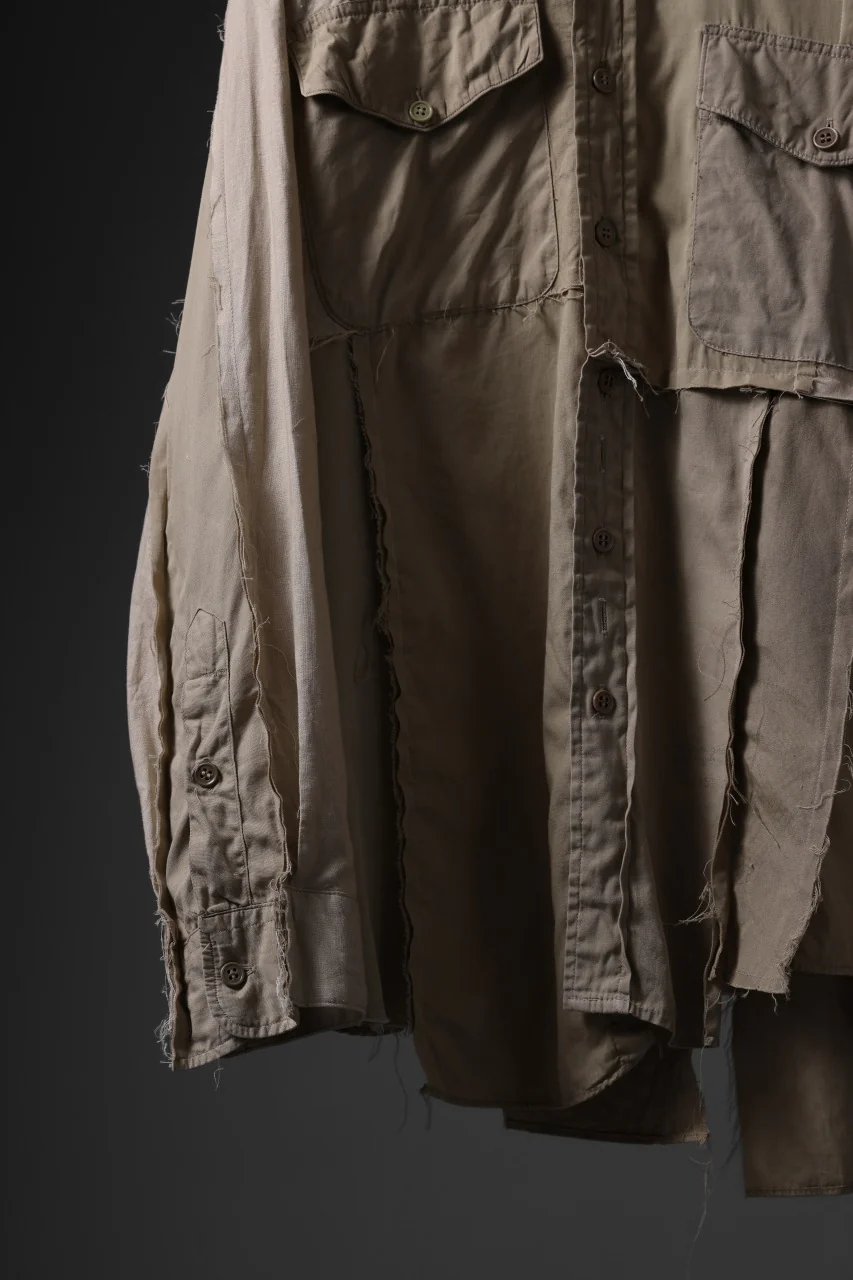 CHANGES CRAZY PANEL SHIRT - MADE BY 50's WORK SHIRT (BEIGE #A) - Image 6