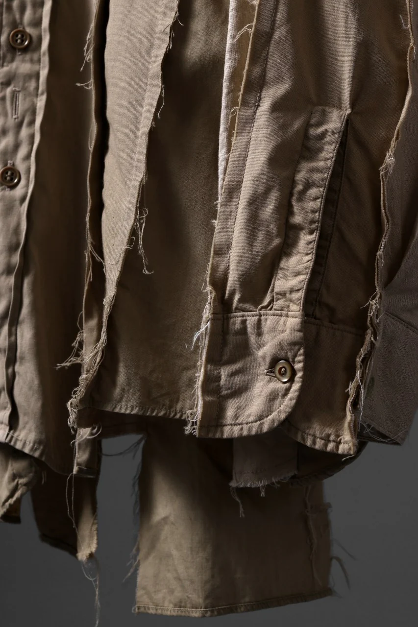 CHANGES CRAZY PANEL SHIRT - MADE BY 50's WORK SHIRT (BEIGE #A) - Image 9