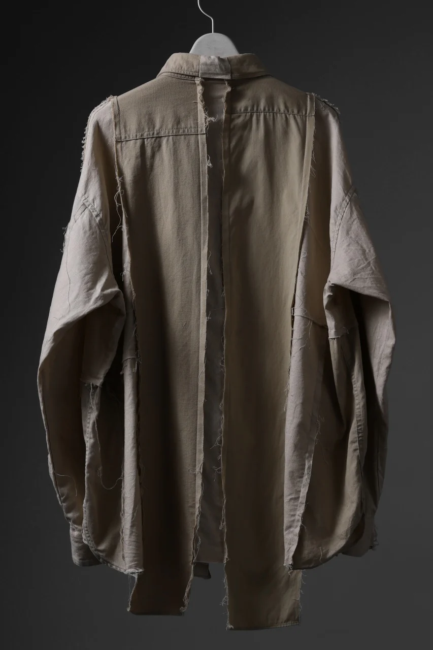 CHANGES CRAZY PANEL SHIRT - MADE BY 50's WORK SHIRT (BEIGE #B) - Image 3