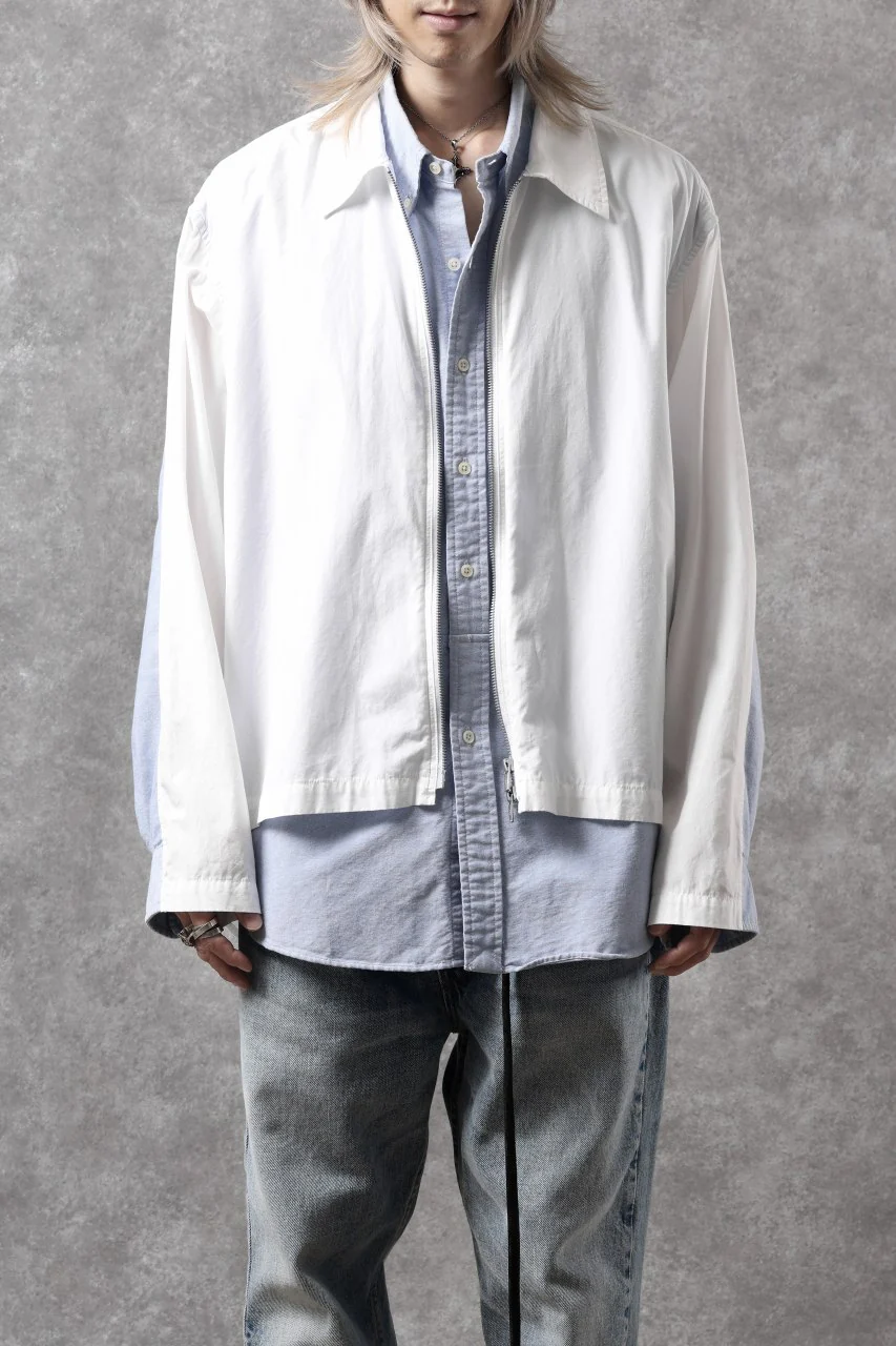 CHANGES REMAKE LAYERED SHIRT BLOUSON (WHITE) - Image 16