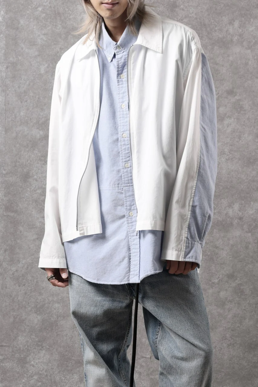 CHANGES REMAKE LAYERED SHIRT BLOUSON (WHITE) - Image 2