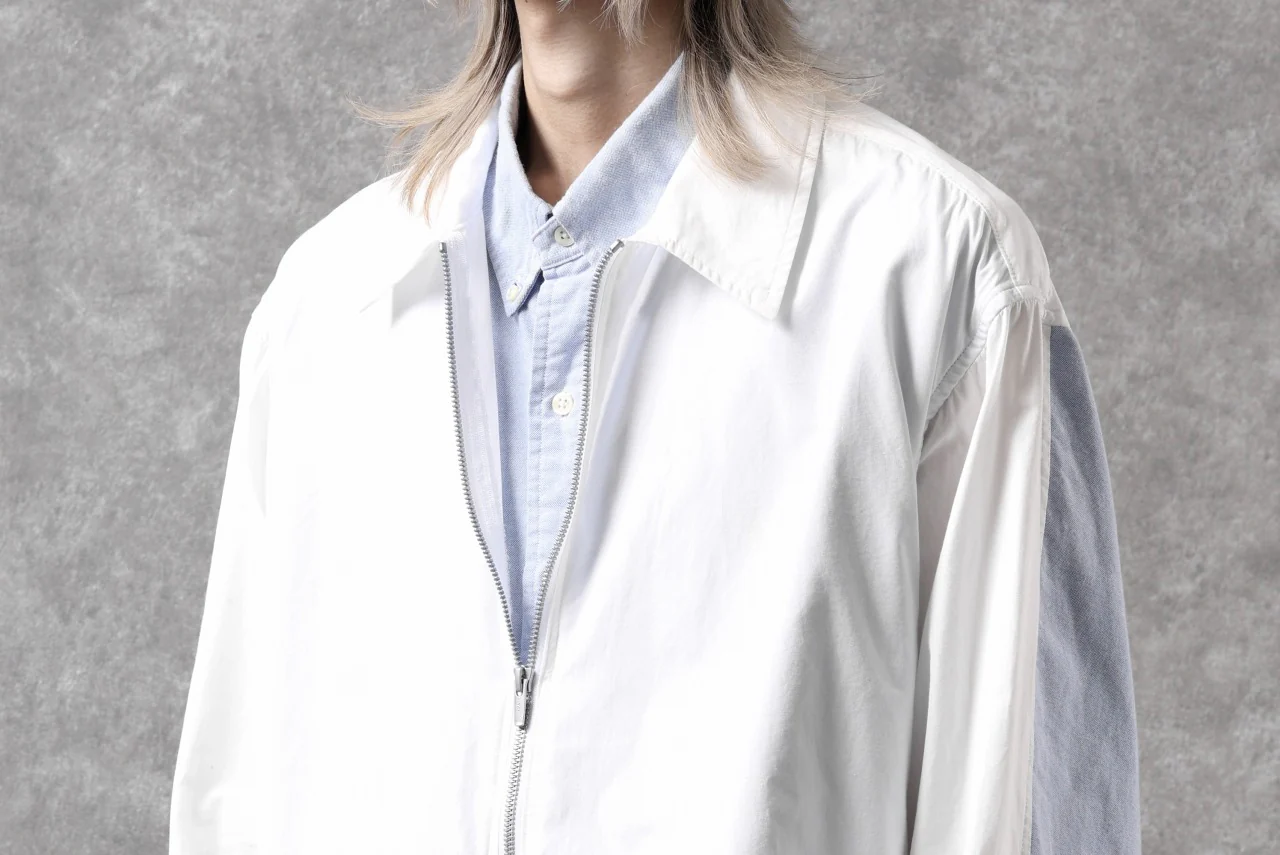 CHANGES REMAKE LAYERED SHIRT BLOUSON (WHITE) - Image 23