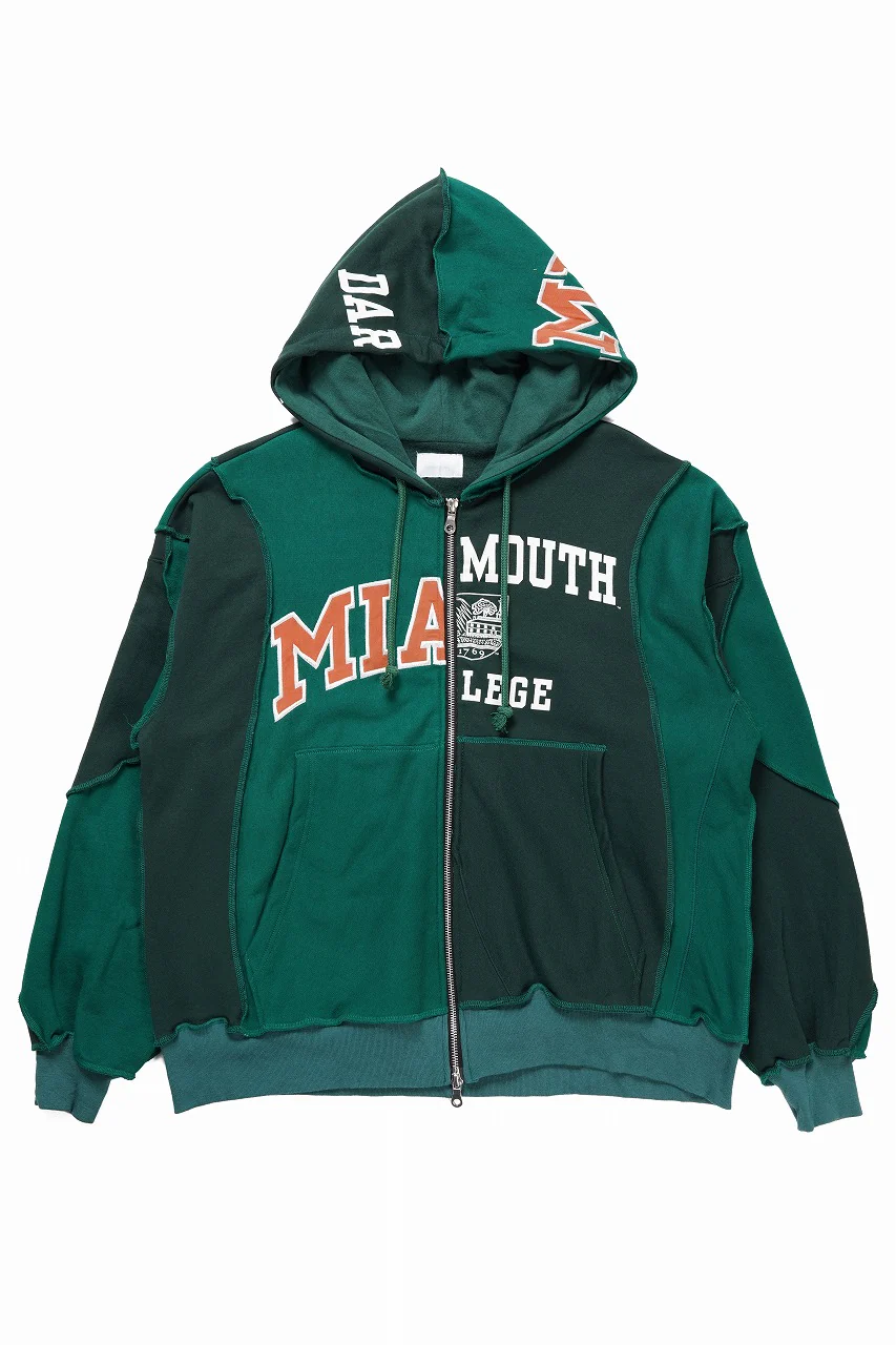 CHANGES REMAKE PANELED HOODIE (MULTI GREEN #A)