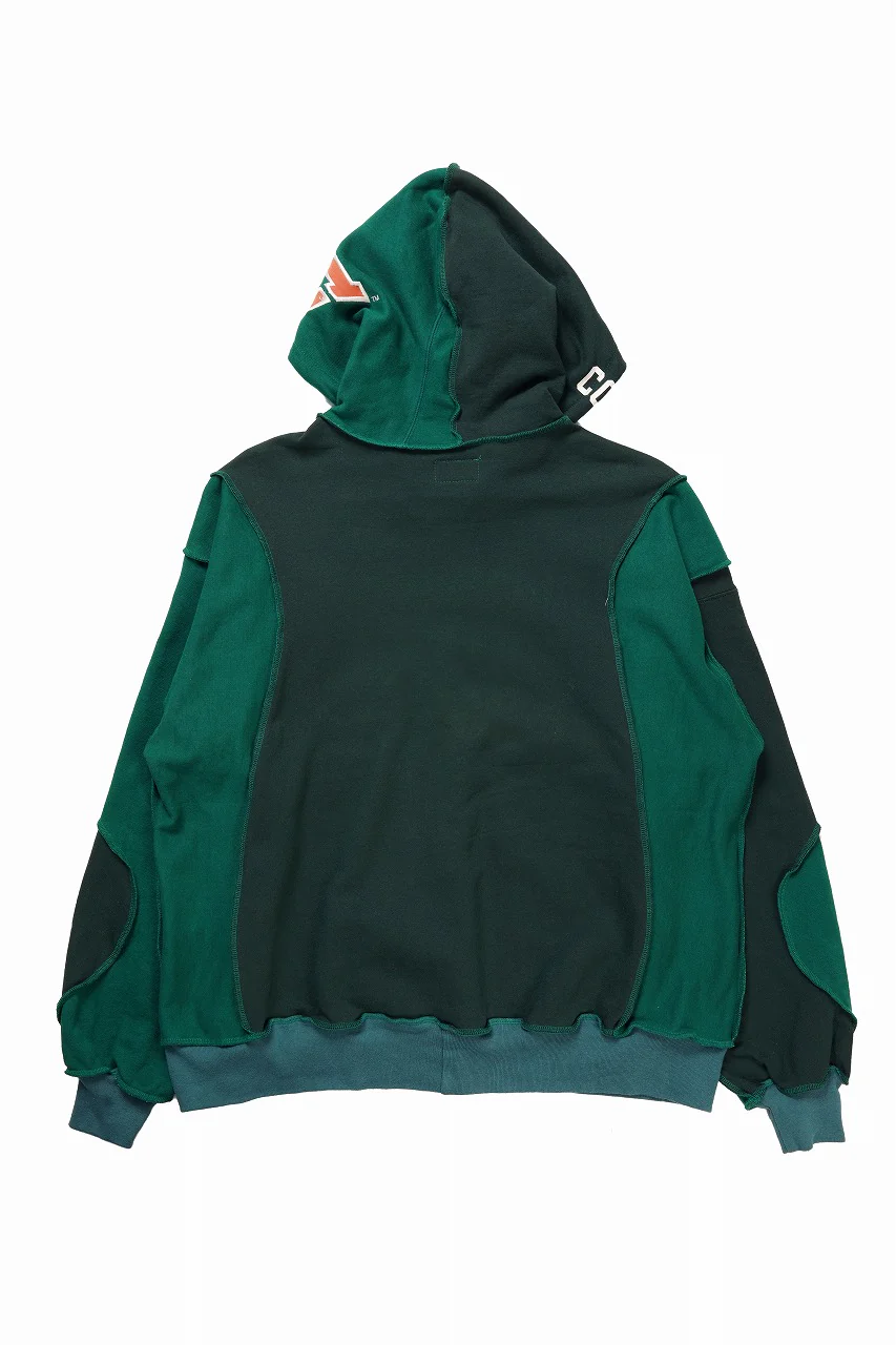 CHANGES REMAKE PANELED HOODIE (MULTI GREEN #A) - Image 3