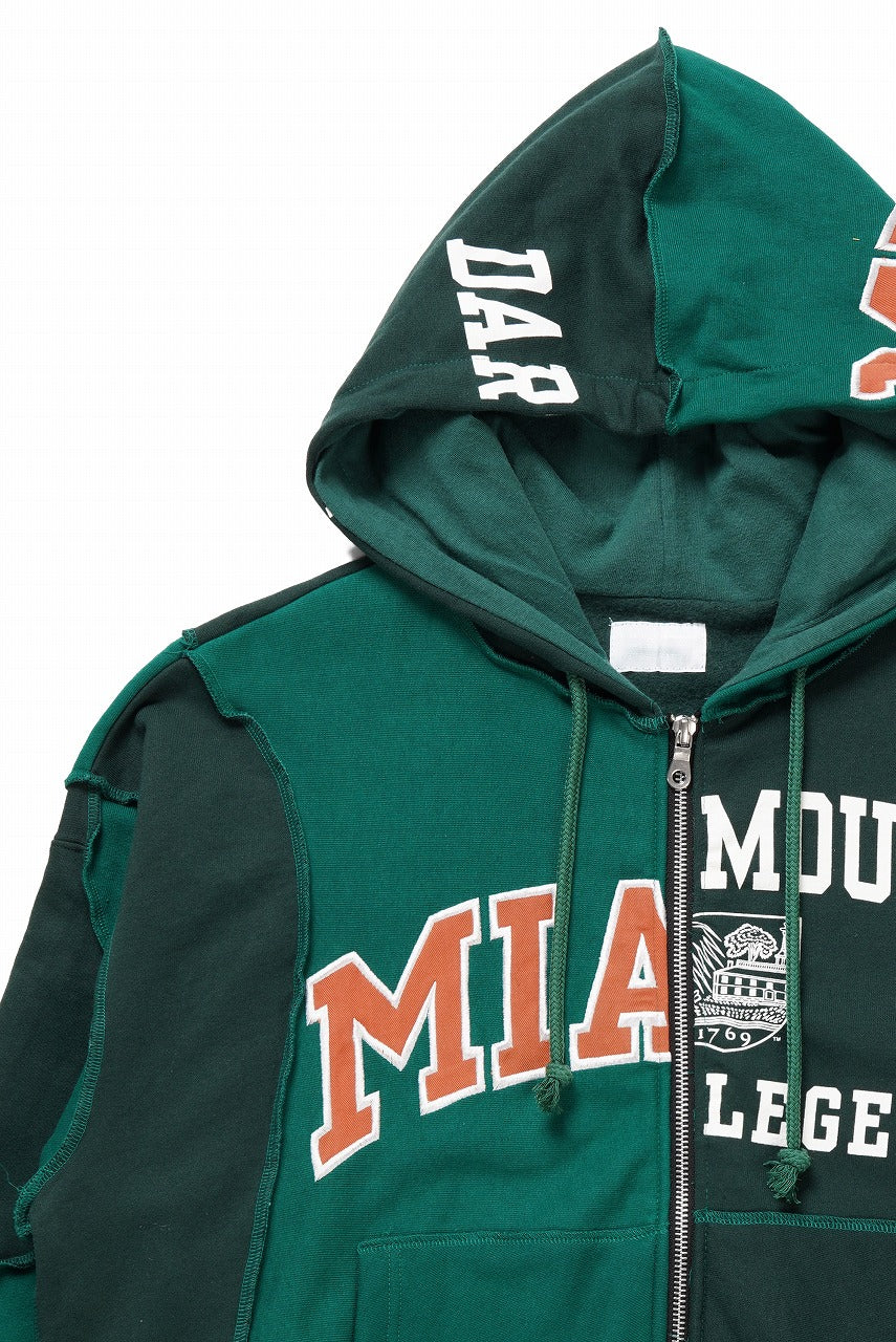 CHANGES REMAKE PANELED HOODIE (MULTI GREEN #A) - Image 4