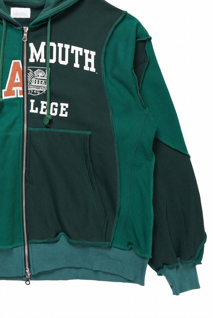 CHANGES REMAKE PANELED HOODIE (MULTI GREEN #A) - Image 5