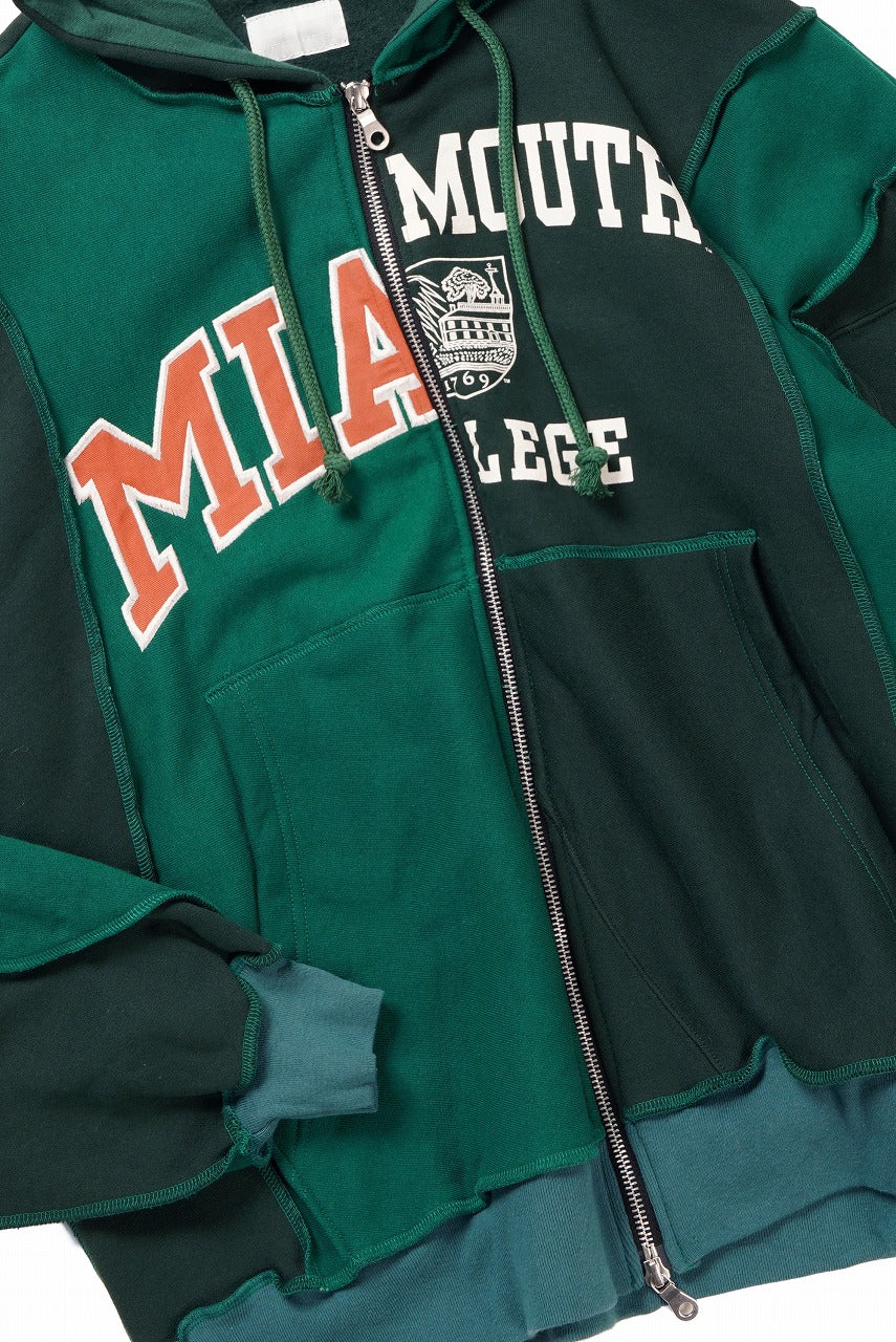 CHANGES REMAKE PANELED HOODIE (MULTI GREEN #A) - Image 6