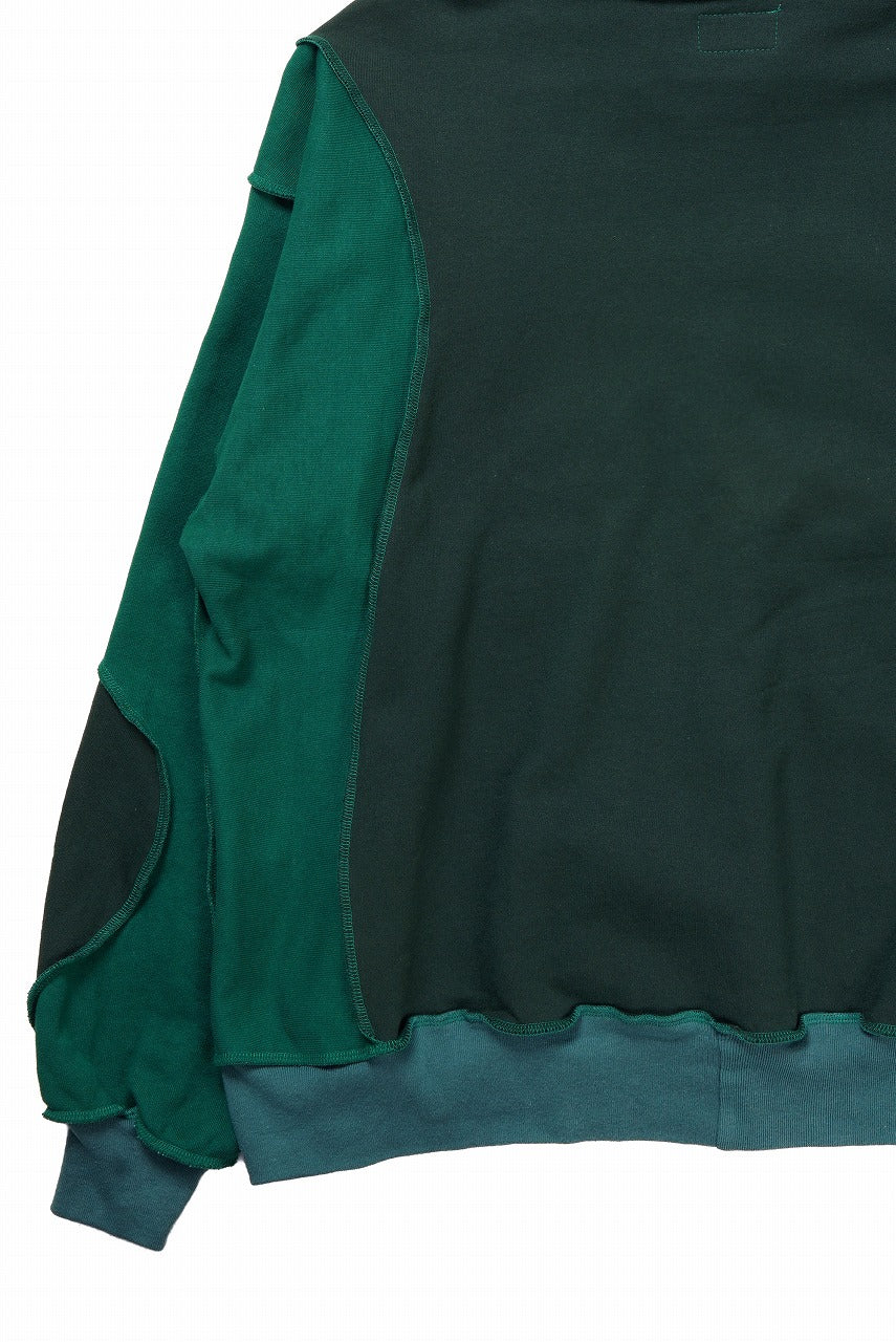 CHANGES REMAKE PANELED HOODIE (MULTI GREEN #A) - Image 7
