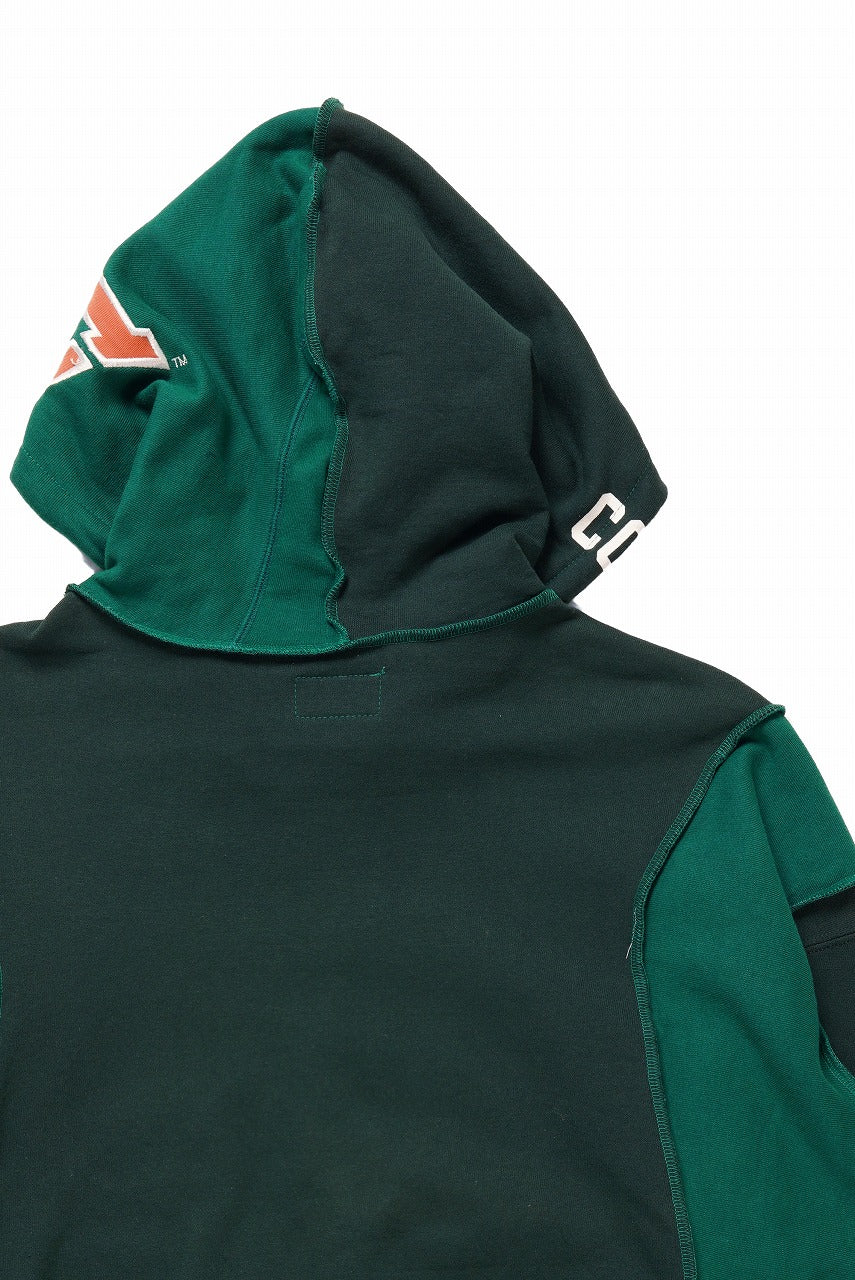 CHANGES REMAKE PANELED HOODIE (MULTI GREEN #A) - Image 8