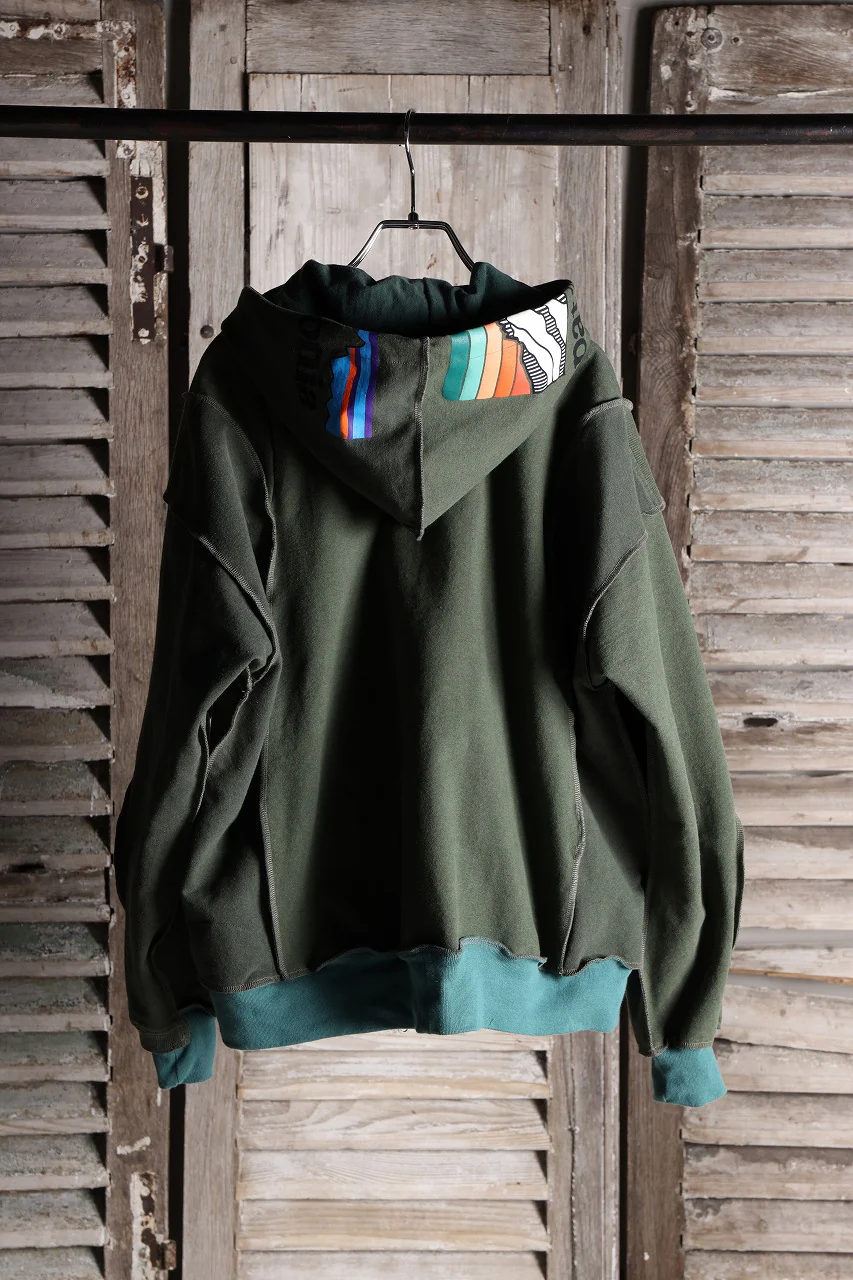CHANGES REMAKE PANELED HOODIE (MULTI GREEN #A) - Image 11
